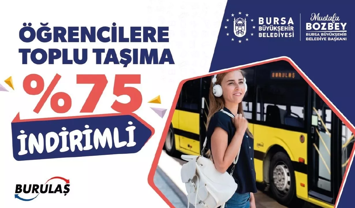 Mustafa Bozbey - ULAŞIM ÖĞRENCİLERE 5 TL, 65 YAŞ VE ÜZERİNE ÜCRETSİZ - Türkiye'de büyükşehirler arasında öğrencilere yönelik en uygun ulaşım Bursa'da. Öğrencilerimiz için fiyatları 5 TL'ye düşürdük. 65 yaş üstü yolcularımız için ise günde 6 yolculuk ile sınırlı olan ulaşım hakkı artık sınırsız.