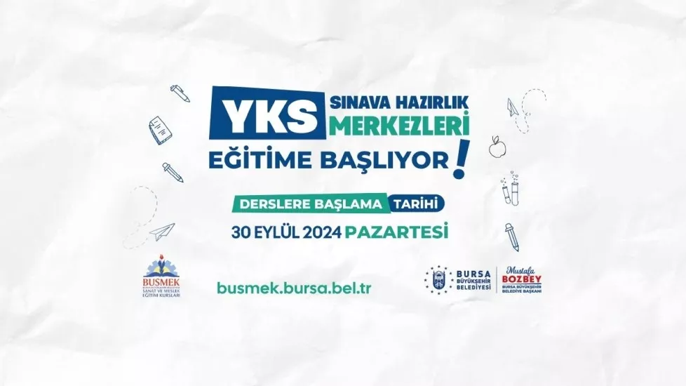 Mustafa Bozbey - YKS VE BUSMEK KURSLARI - Üniversiteye hazırlanan gençlerimize yönelik düzenlediğimiz ücretsiz YKS hazırlık kurslarında yeni dönem kayıtları başladı. Daha önce tek merkezde başlatılan ücretsiz YKS hazırlık kursları, talepler doğrultusunda Hürriyet, Vakıf, Orhangazi, Mustafakemalpaşa ve Karacabey olmak üzere 5 merkeze çıkarıldı. Ayrıca 13 ilçedeki 25 farklı mekanda yılda yaklaşık 18 bin kursiyerin hizmet aldığı BUSMEK'lerde de yeni kayıtlar başladı. Hemşehrilerimiz belediyemizin web sitesinden başvurularını yapabilirler.